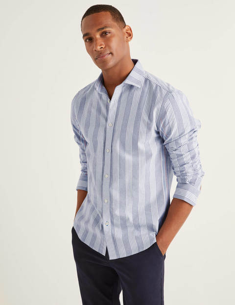 Slim Fit Stripe Shirt - Violet Blue Engineered Stripe Slim Fit Stripe Shirt - Violet Blue Engineered Stripe