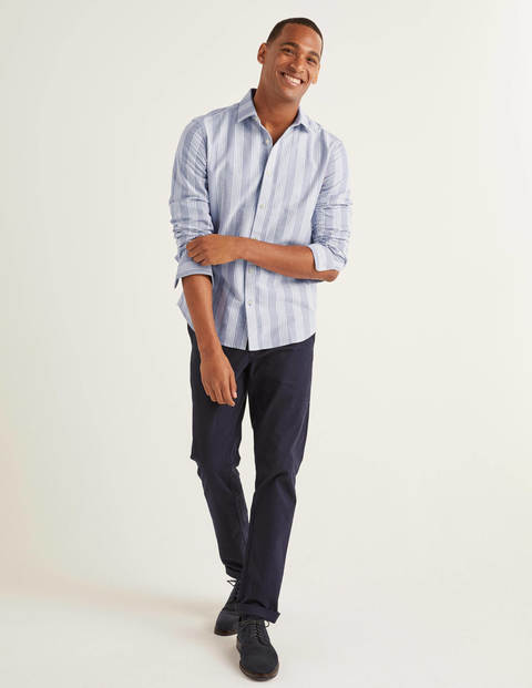 Slim Fit Stripe Shirt - Violet Blue Engineered Stripe Slim Fit Stripe Shirt - Violet Blue Engineered Stripe