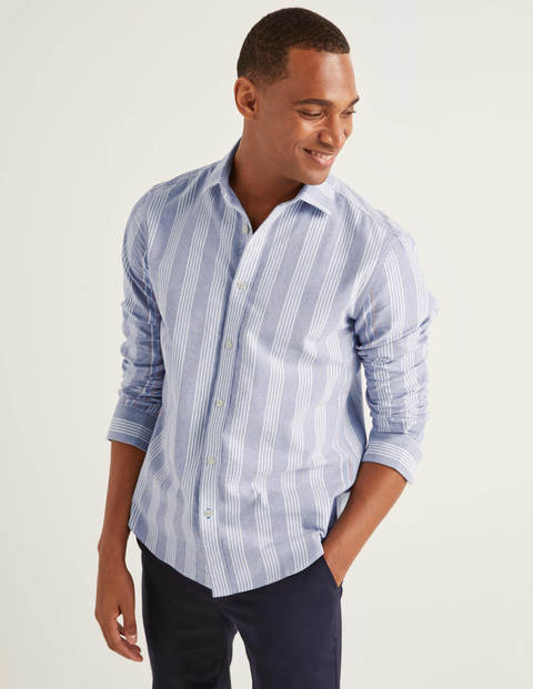 Slim Fit Stripe Shirt - Violet Blue Engineered Stripe Slim Fit Stripe Shirt - Violet Blue Engineered Stripe