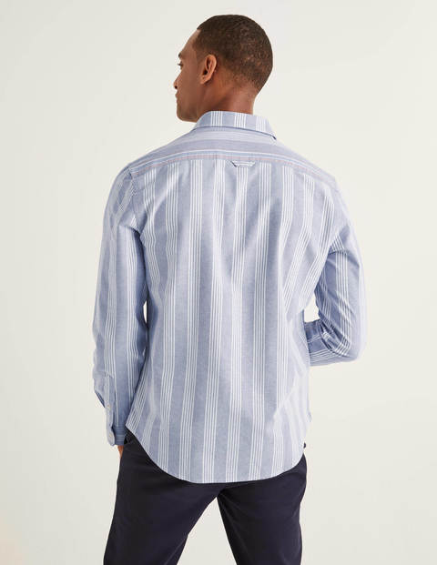 Slim Fit Stripe Shirt - Violet Blue Engineered Stripe Slim Fit Stripe Shirt - Violet Blue Engineered Stripe