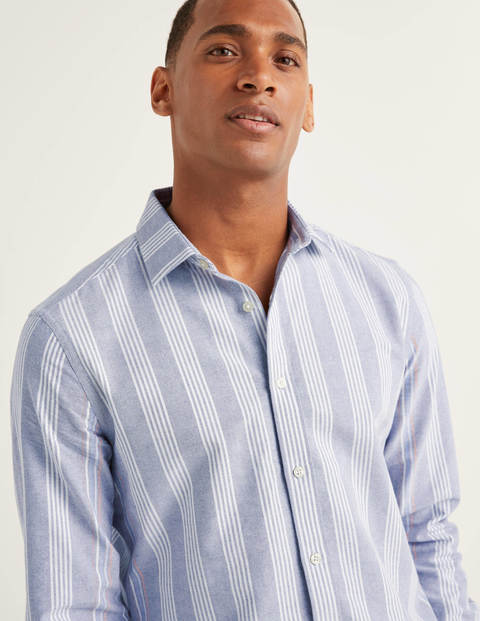 Slim Fit Stripe Shirt - Violet Blue Engineered Stripe Slim Fit Stripe Shirt - Violet Blue Engineered Stripe