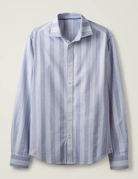 Slim Fit Stripe Shirt - Violet Blue Engineered Stripe Slim Fit Stripe Shirt - Violet Blue Engineered Stripe