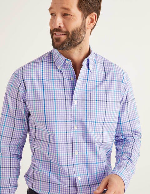 Poplin Gingham Shirt - Cool Violet Multi Gingham Poplin Gingham Shirt - Cool Violet Multi Gingham