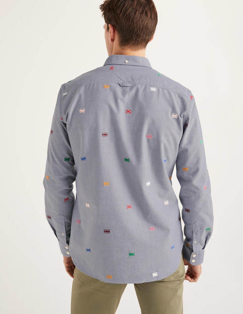 Modernes Oxford-Hemd - Stickerei mit britischen Flaggen Modernes Oxford-Hemd - Stickerei mit britischen Flaggen