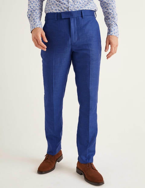 Pantalon Belgravia en lin - Chevrons camaïeu bleu Pantalon Belgravia en lin - Chevrons camaïeu bleu