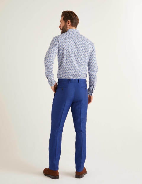 Pantalon Belgravia en lin - Chevrons camaïeu bleu Pantalon Belgravia en lin - Chevrons camaïeu bleu