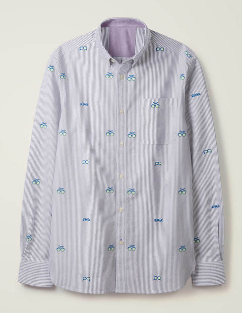 Chemise slim contemporaine en oxford - Lunettes brodées Chemise slim contemporaine en oxford - Lunettes brodées