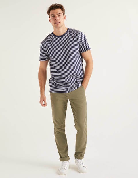 Vorgewaschenes T-Shirt - Navy/Naturweiß, Gestreift Vorgewaschenes T-Shirt - Navy/Naturweiß, Gestreift