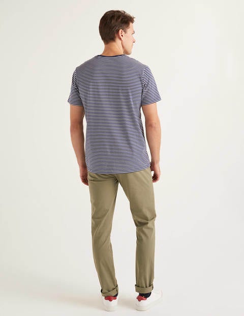 Vorgewaschenes T-Shirt - Navy/Naturweiß, Gestreift Vorgewaschenes T-Shirt - Navy/Naturweiß, Gestreift