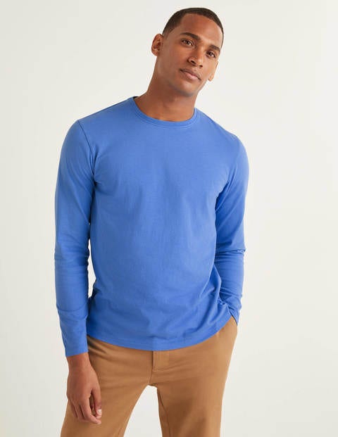 Langärmliges Vorgewaschenes Shirt - Malibu-Blau Langärmliges Vorgewaschenes Shirt - Malibu-Blau