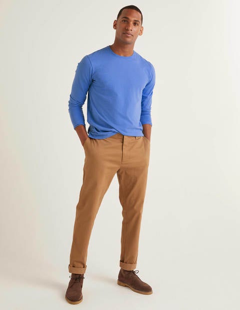 Langärmliges Vorgewaschenes Shirt - Malibu-Blau Langärmliges Vorgewaschenes Shirt - Malibu-Blau