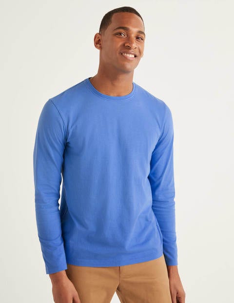 Langärmliges Vorgewaschenes Shirt - Malibu-Blau Langärmliges Vorgewaschenes Shirt - Malibu-Blau