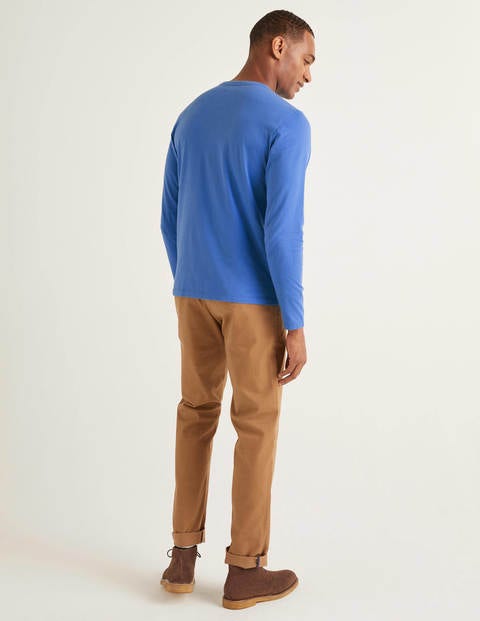 Langärmliges Vorgewaschenes Shirt - Malibu-Blau Langärmliges Vorgewaschenes Shirt - Malibu-Blau