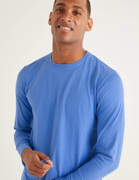 Langärmliges Vorgewaschenes Shirt - Malibu-Blau Langärmliges Vorgewaschenes Shirt - Malibu-Blau
