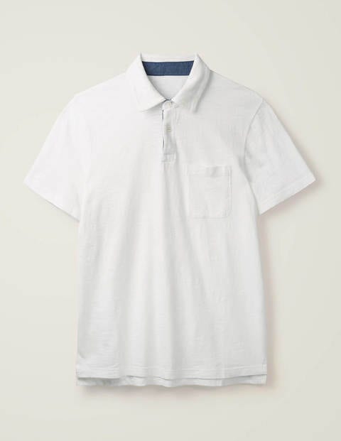 Poloshirt Aus Flammgarn - Schneeweiß Poloshirt Aus Flammgarn - Schneeweiß