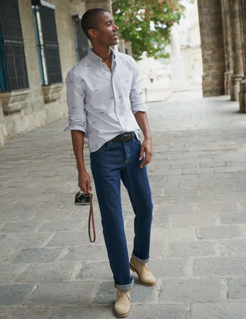 Straight Leg Jeans - Mid Wash Denim Straight Leg Jeans - Mid Wash Denim