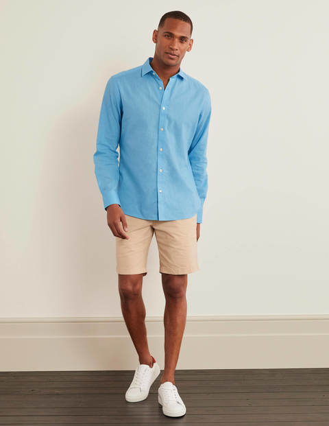 Linen Cotton Shirt - Cool Aqua Linen Cotton Shirt - Cool Aqua