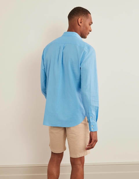 Linen Cotton Shirt - Cool Aqua Linen Cotton Shirt - Cool Aqua