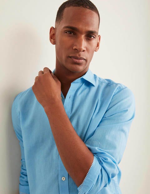 Linen Cotton Shirt - Cool Aqua Linen Cotton Shirt - Cool Aqua
