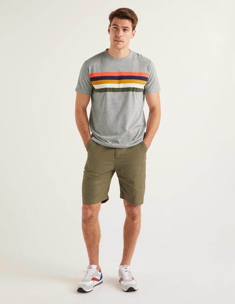 Slub Stripe T-Shirt - Grey Marl Stripe Slub Stripe T-Shirt - Grey Marl Stripe