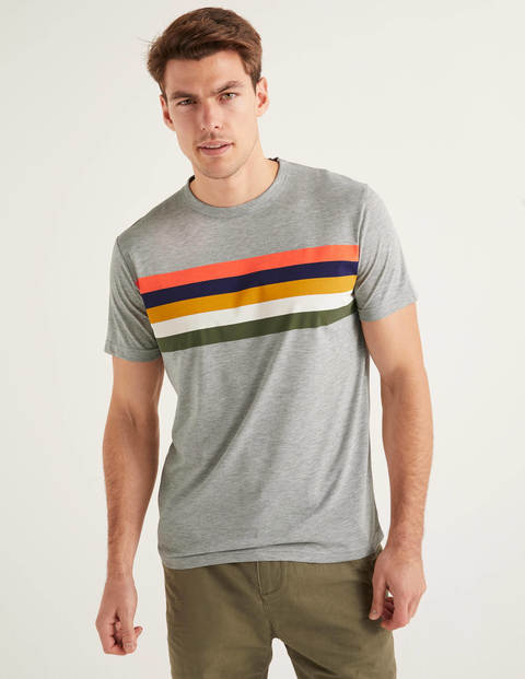 Slub Stripe T-Shirt - Grey Marl Stripe Slub Stripe T-Shirt - Grey Marl Stripe
