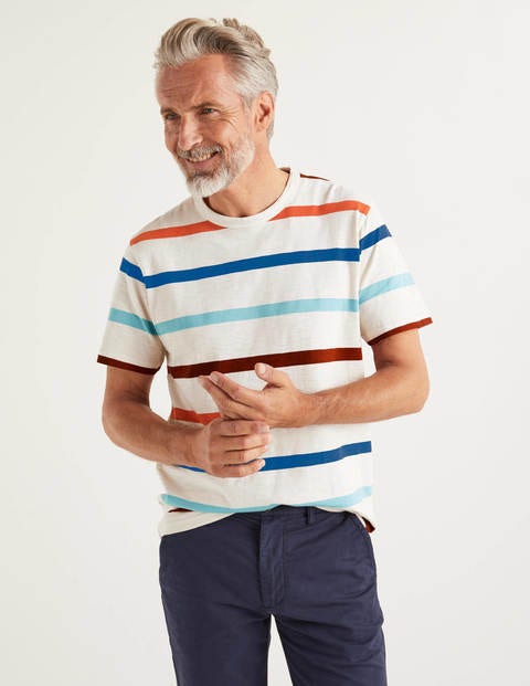 Slub Stripe T-shirt - Oatmeal Multi Stripe Slub Stripe T-shirt - Oatmeal Multi Stripe