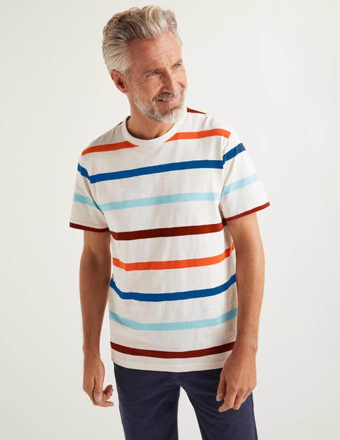 Slub Stripe T-shirt - Oatmeal Multi Stripe Slub Stripe T-shirt - Oatmeal Multi Stripe