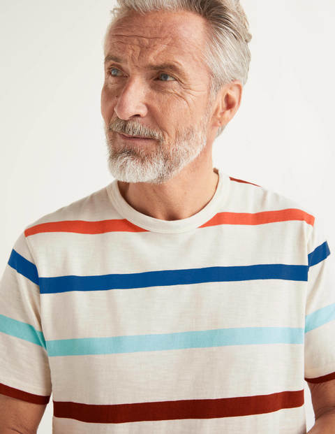 Slub Stripe T-Shirt - Oatmeal Multi Stripe Slub Stripe T-Shirt - Oatmeal Multi Stripe