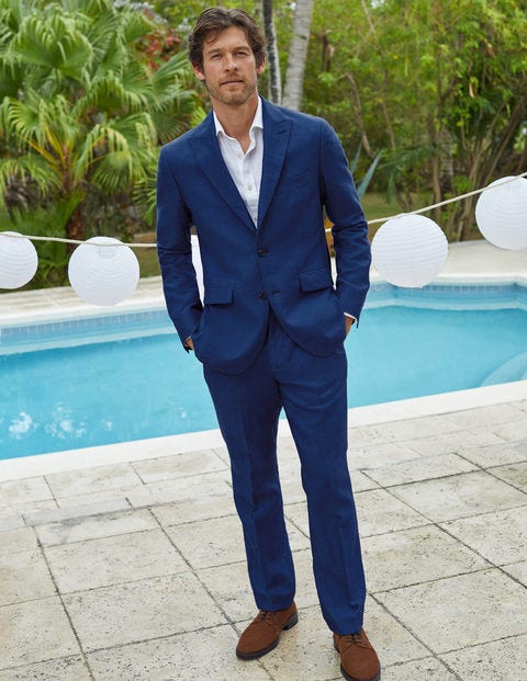 Belgravia Linen Blazer - Blue Herringbone Belgravia Linen Blazer - Blue Herringbone