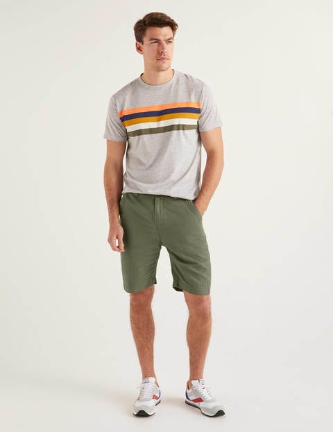 Cotton Linen Utility Shorts - Washed Khaki Cotton Linen Utility Shorts - Washed Khaki