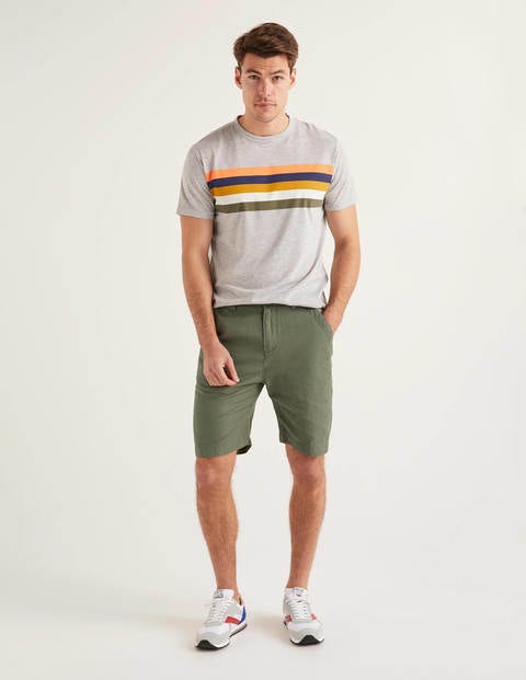 Cotton Linen Utility Shorts - Washed Khaki Cotton Linen Utility Shorts - Washed Khaki