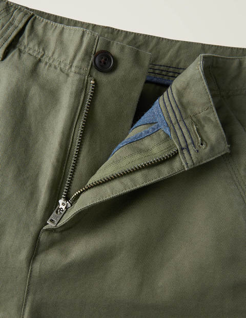 Cotton Linen Utility Shorts - Washed Khaki Cotton Linen Utility Shorts - Washed Khaki