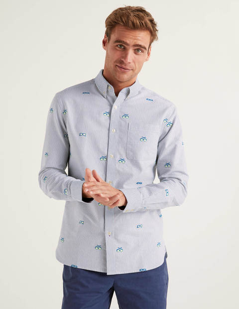 Chemise slim contemporaine en oxford - Lunettes brodées Chemise slim contemporaine en oxford - Lunettes brodées