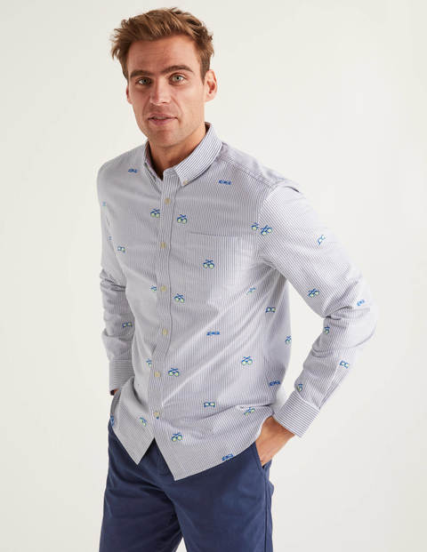 Chemise slim contemporaine en oxford - Lunettes brodées Chemise slim contemporaine en oxford - Lunettes brodées