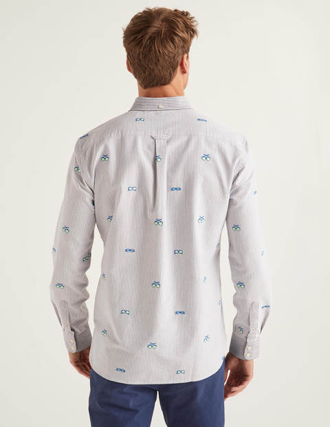 Chemise slim contemporaine en oxford - Lunettes brodées Chemise slim contemporaine en oxford - Lunettes brodées