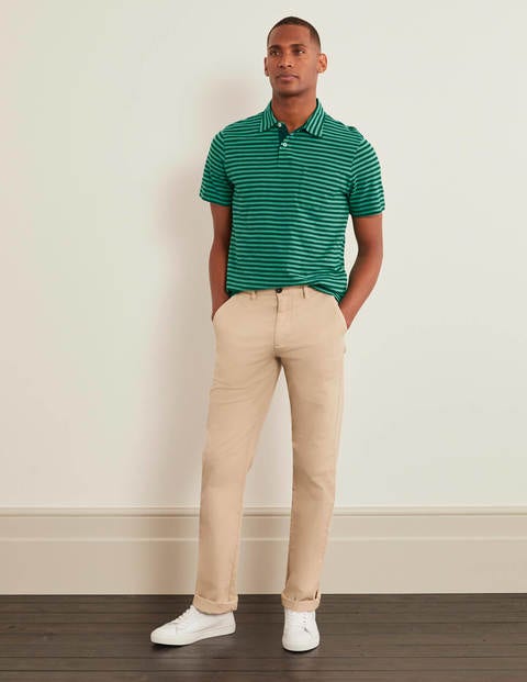 Slub Stripe Polo - Greens Stripe Slub Stripe Polo - Greens Stripe