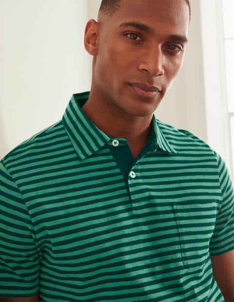 Slub Stripe Polo - Greens Stripe Slub Stripe Polo - Greens Stripe