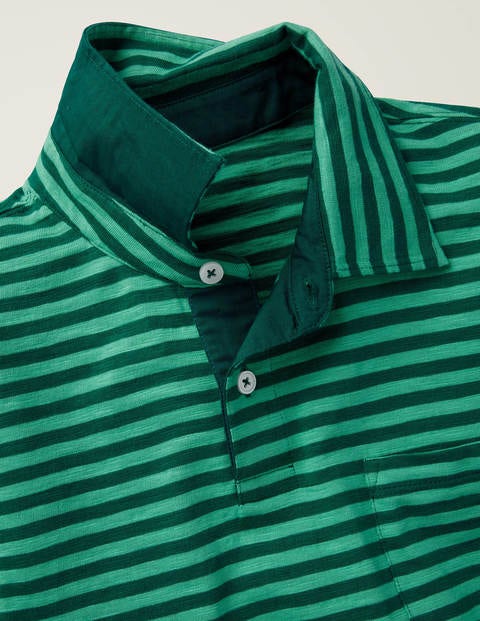 Slub Stripe Polo - Greens Stripe Slub Stripe Polo - Greens Stripe
