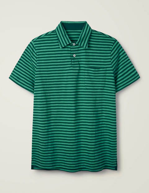 Slub Stripe Polo - Greens Stripe Slub Stripe Polo - Greens Stripe