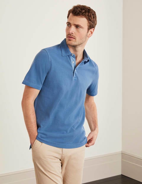 Stückgefärbtes Poloshirt - Strahlendes Marineblau Stückgefärbtes Poloshirt - Strahlendes Marineblau