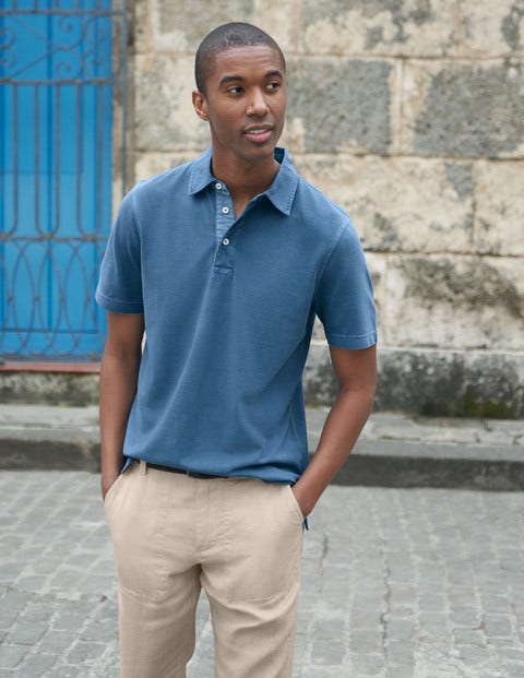 Stückgefärbtes Poloshirt - Strahlendes Marineblau Stückgefärbtes Poloshirt - Strahlendes Marineblau