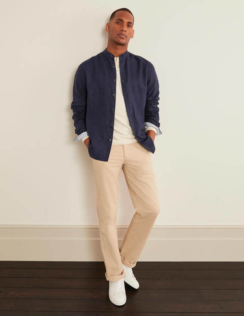 Linen Grandad Shirt - French Navy Linen Grandad Shirt - French Navy