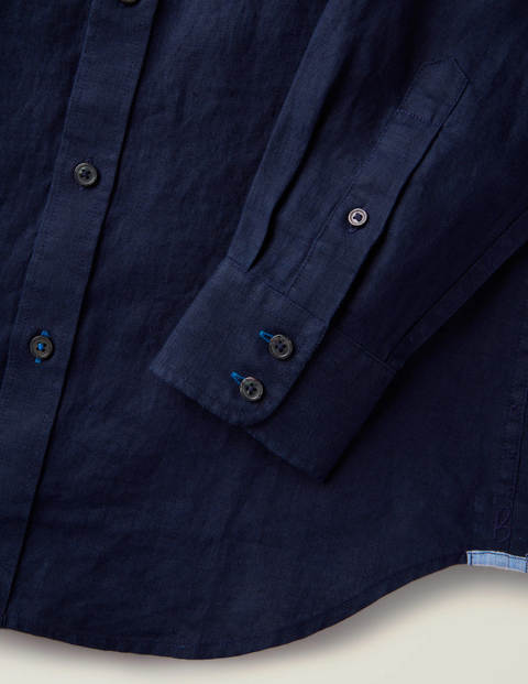 Linen Grandad Shirt - French Navy Linen Grandad Shirt - French Navy