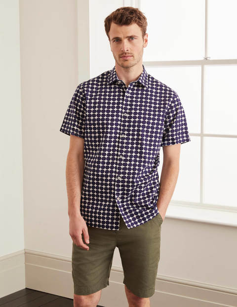 Short Sleeve Shirt - Blue Hand Drawn Spot Short Sleeve Shirt - Blue Hand Drawn Spot