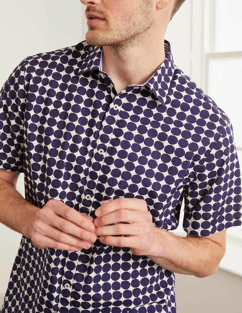 Short Sleeve Shirt - Blue Hand Drawn Spot Short Sleeve Shirt - Blue Hand Drawn Spot