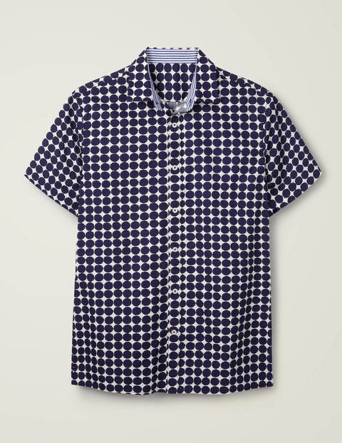 Short Sleeve Shirt - Blue Hand Drawn Spot Short Sleeve Shirt - Blue Hand Drawn Spot