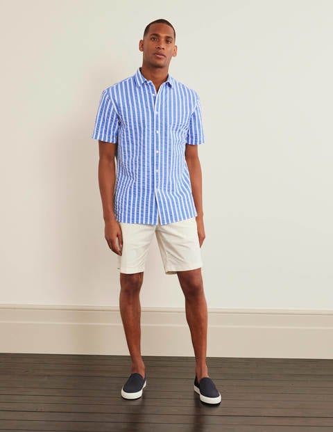 Short Sleeve Shirt - Blue Seersucker Stripe Short Sleeve Shirt - Blue Seersucker Stripe