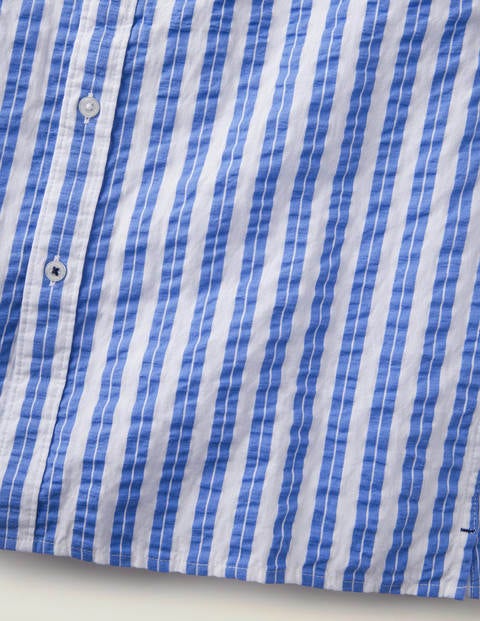 Short Sleeve Shirt - Blue Seersucker Stripe Short Sleeve Shirt - Blue Seersucker Stripe