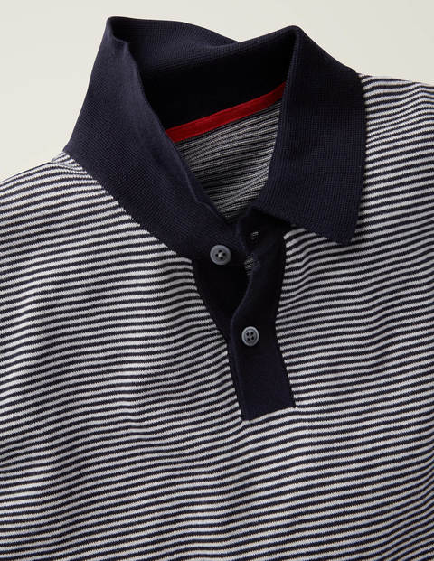 Stripe Knitted Polo - Navy Stripe Stripe Knitted Polo - Navy Stripe