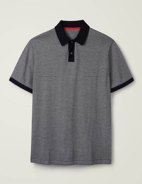 Stripe Knitted Polo - Navy Stripe Stripe Knitted Polo - Navy Stripe